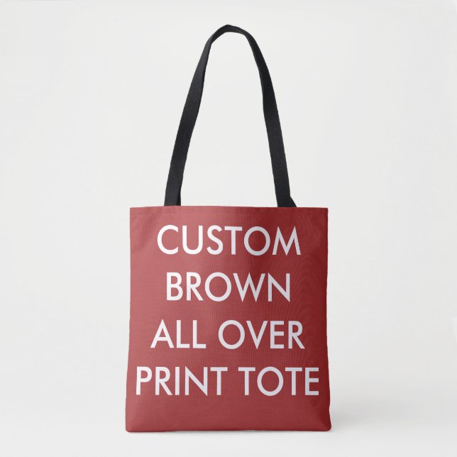 Custom Personalized BROWN ALL OVER PRINT TOTE BAG (Front)