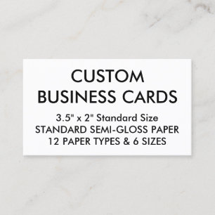 Custom Personalized Business Cards Blank Template