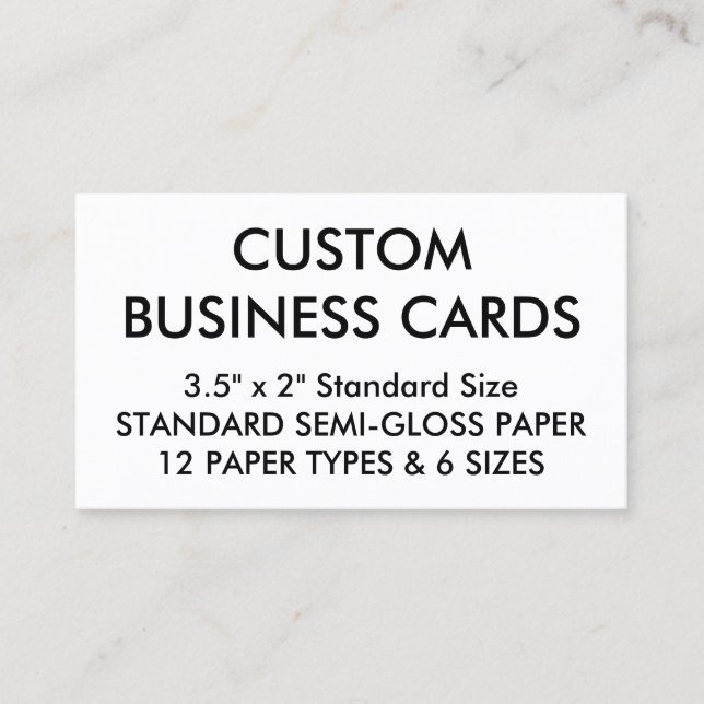 Custom Personalized Business Cards Blank Template (Front)