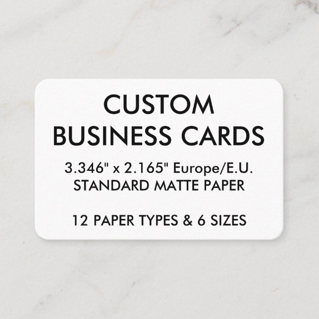 Custom Personalized Business Cards Blank Template (Front)