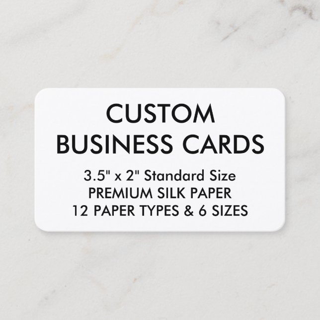 Custom Personalized Business Cards Blank Template (Front)