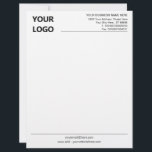 Custom Personalized Business Letterhead with Logo<br><div class="desc">Your Business Office Letterhead with Logo - Add Your Logo - Image / Business Name - Company / Address - Contact Information / more - Resize and move or remove and add elements / image with customization tool. Choose font / size / colour !</div>