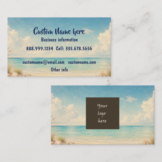 Custom Personalized Business Logo or QR Code Card (Front/Back)