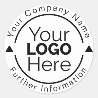 Custom Personalized Business Logo Rubber Stamp Classic Round Sticker