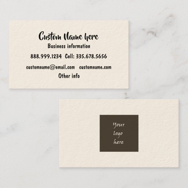 Custom Personalized Business with Your Logo Card (Front/Back)