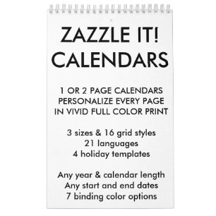 Custom Personalized Calendar Blank Template