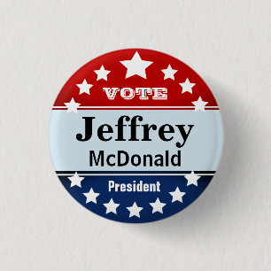 Custom Personalized Campaign Template 1 Inch Round Button