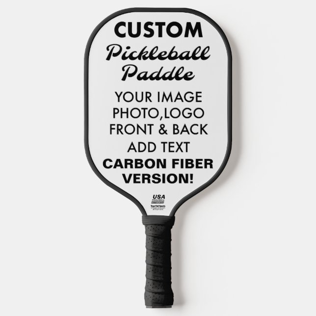 Custom personalized CARBON FIBER PICKLEBALL PADDLE (Front)