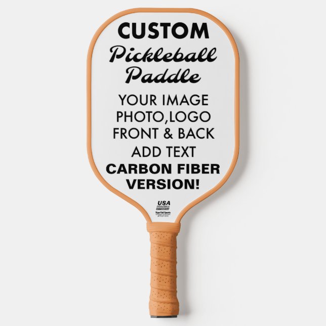 Custom personalized CARBON FIBER PICKLEBALL PADDLE (Front)