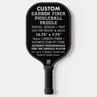Custom Personalized Carbon Fibre Paddleball Paddle
