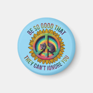 Custom Personalized Cat Peace Hippie Tie Dye Magnet