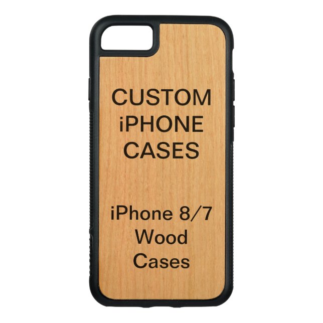 Custom Personalized Cherry Wood iPhone 8/7 Case Carved Wood iPhone Case (Back)