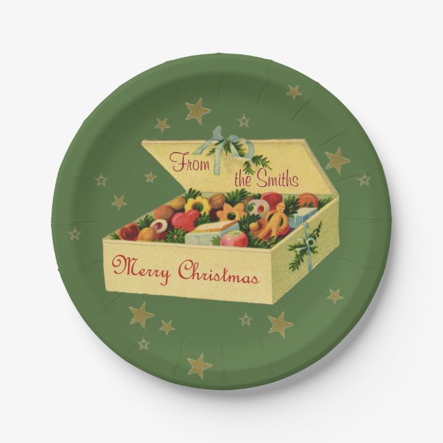 Custom Personalized Christmas Cookies Paper Plate (Front)