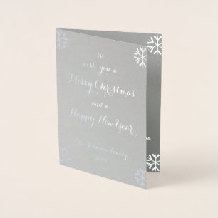 Custom Personalized Christmas Holiday New Years Foil Card
