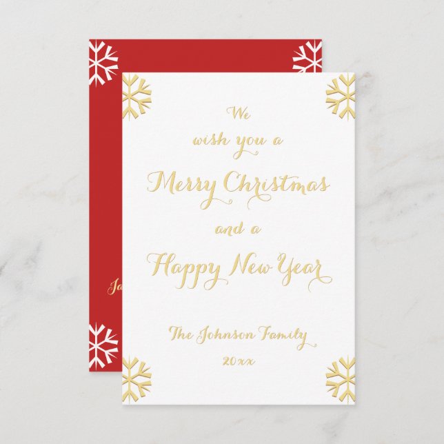 Custom Personalized Christmas New Years Holiday Invitation (Front/Back)