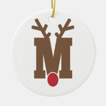 Custom Personalized Christmas Ornament Letter "M"