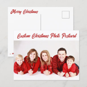 Custom Personalized CHRISTMAS PHOTO POSTCARD