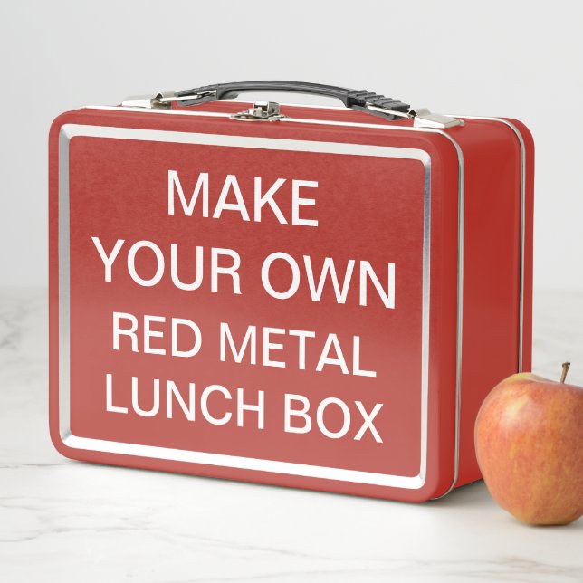 Custom Personalized Classic RED Metal Lunch Box (In Situ)
