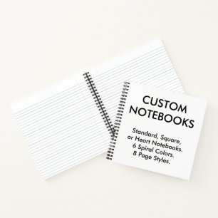 Custom Personalized College Ruled Square Notebook