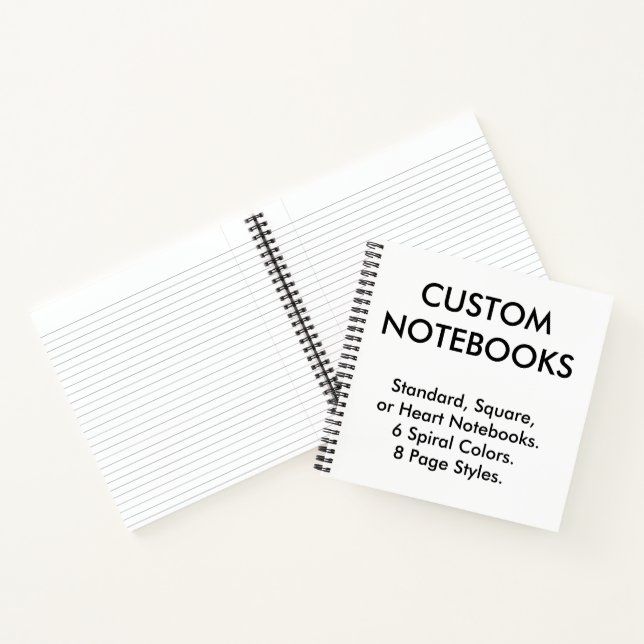 Custom Personalized College Ruled Square Notebook (Inside)