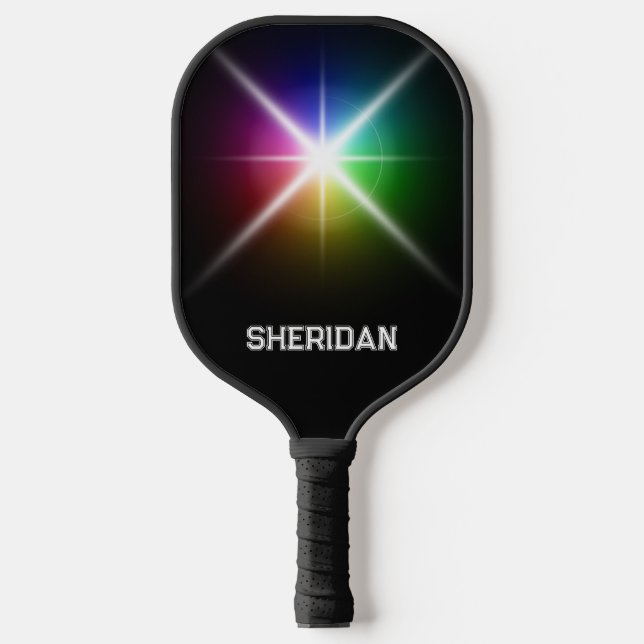 Custom Personalized Colour Burst Black Pickleball Paddle (Front)