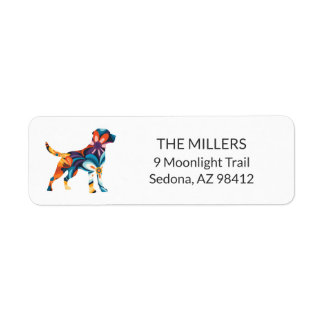 Custom Personalized Colourful Dog Return Address