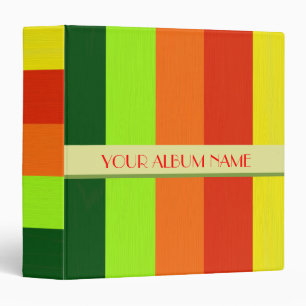 Custom Personalized Colourful Stripes Photo Album Binder