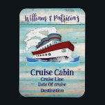 Custom Personalized Cruise Cabin Stateroom Door Magnet<br><div class="desc">This personalized cruise ship magnet is a nice way to mark your cabin door and make it easier to find. Then makes a nice memory souvenir of the trip. Customize it with your names, the cruise line you sailed on, the date of the trip, and the destination, or just something...</div>