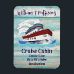 Custom Personalized Cruise Cabin Stateroom Door Magnet<br><div class="desc">This personalized cruise ship magnet is a nice way to mark your cabin door and make it easier to find. Then makes a nice memory souvenir of the trip. Customize it with your names, the cruise line you sailed on, the date of the trip, and the destination, or just something...</div>