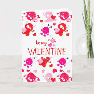 Custom Personalized Cute Monster Valentine's Day Holiday Card