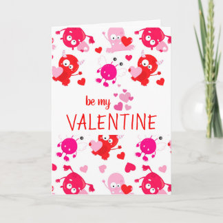 Custom Personalized Cute Monster Valentine's Day Holiday Card