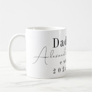 Custom Personalized Dad Minimal Black and White Coffee Mug