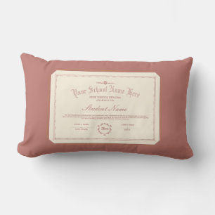 Custom Personalized Diploma Traditional Soft Red Lumbar Pillow