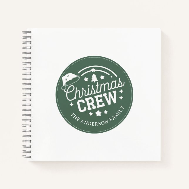 Custom personalized diy Christmas Crew sticker Notebook (Front)