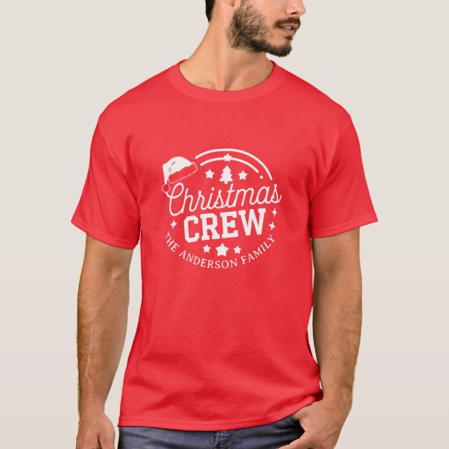 Custom personalized diy Christmas Crew t shirt (Front)