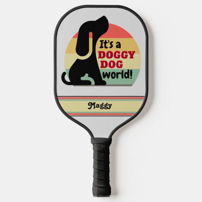 Custom Personalized Doggy Dog  Pickleball Paddle (Front)