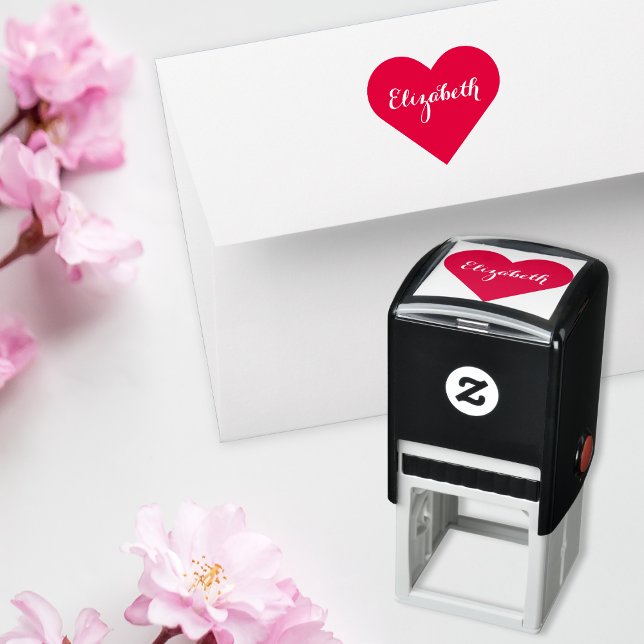 Custom Personalized Elegant Script Name Heart Love Self-inking Stamp (Custom Personalized Elegant Script Name Heart Love Self-inking Stamp)