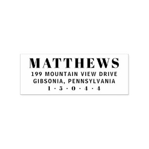 Custom Personalized Elegant Wedding Return Address Rubber Stamp