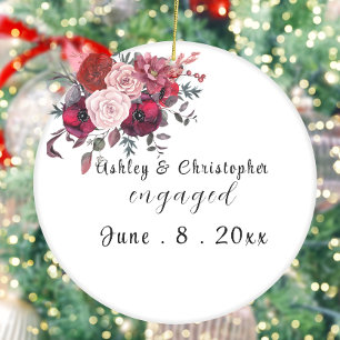 Custom personalized engaged  ceramic ornament