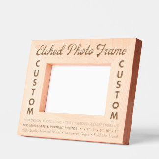 Custom personalized Engraved Wood Photo Frame (S)