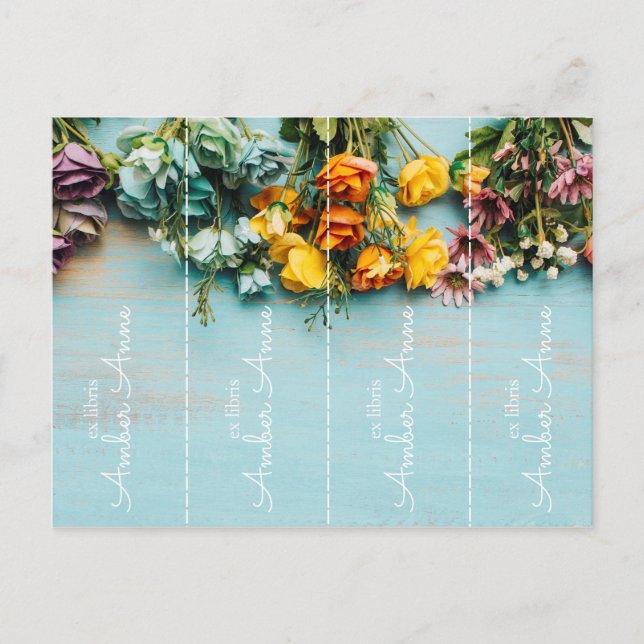 custom personalized ex libris bookmark cut the postcard (Front)