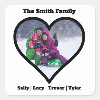 Custom Personalized Family Heart Template Sticker