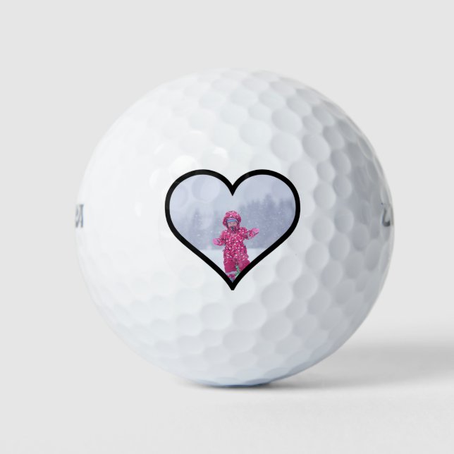 Custom Personalized Family In A Heart Template Golf Balls (Front)