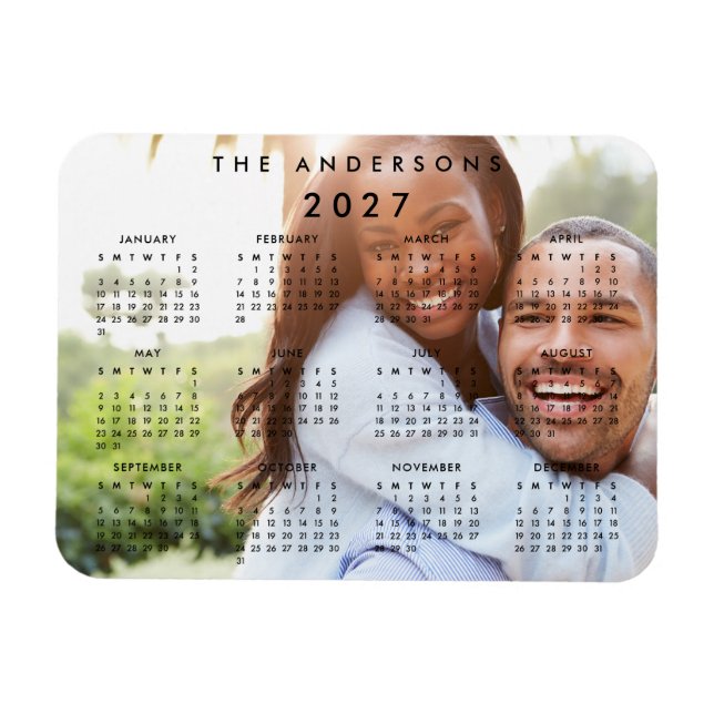Custom Personalized Family Photo 2025 Calendar Magnet (Horizontal)