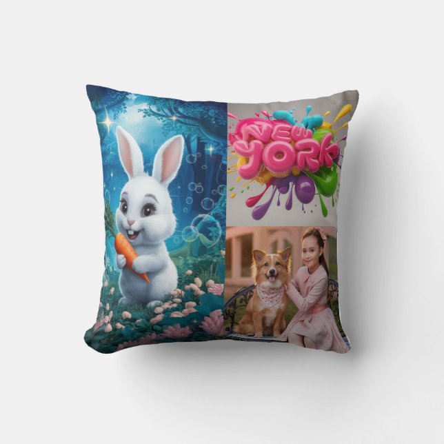 custom personalized family photo, boho pillows (Front)