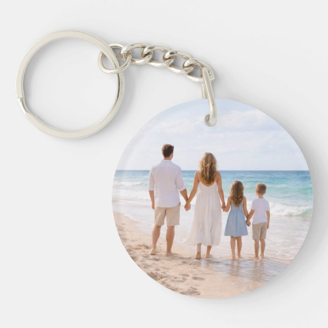 Custom Personalized Family Photo Keychain (Front)