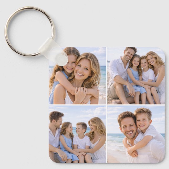 Custom Personalized Family Photo Keychain (Front)