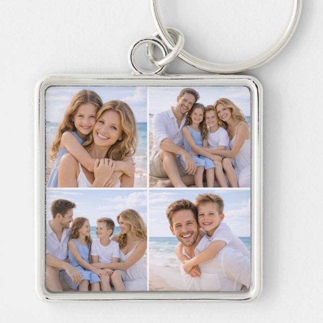 Custom Personalized Family Photo Keychain (Front)