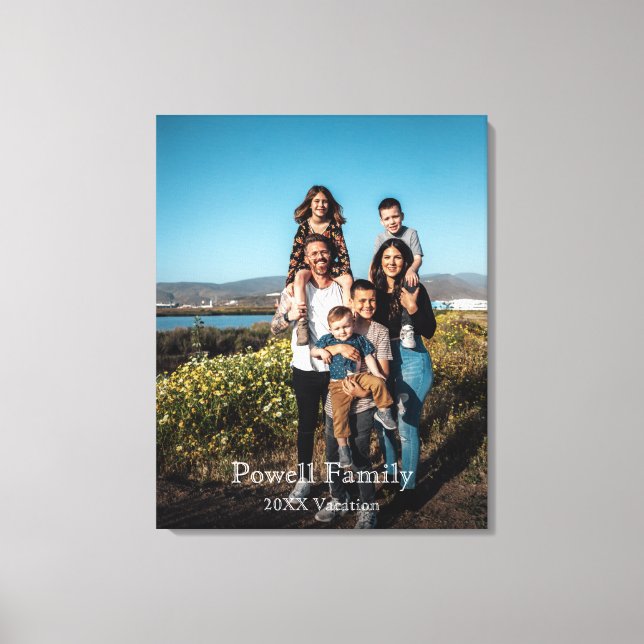 Custom Personalized Family Vacation Photo  Canvas Print (Front)