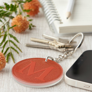 Custom Personalized Faux Basketball Leather Skin Keychain